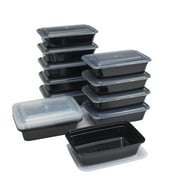 Wholesale 6 Pk 3 Compartment Square Food Container- 33.8oz BLACK