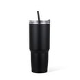 thumbnail image 1 of Mainstays  30 fl oz Stainless Steel  Tumbler,  2 in 1 Function Lid, Black Color, 1 of 7