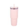 thumbnail interactive-video image 1 of Mainstays  30 fl oz Stainless Steel Tumbler , 2 in 1 Function Lid，Pink Color, 1 of 9