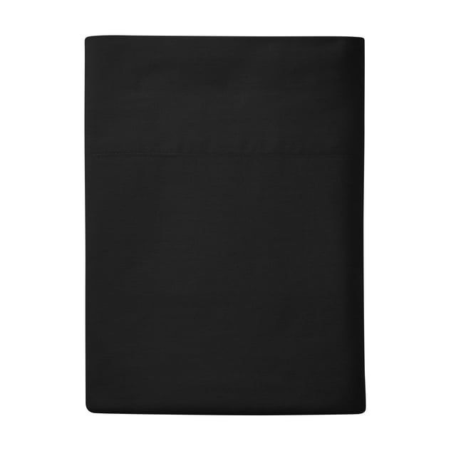 Mainstays Easy Care Solid Rich-Black CVC Cotton Blend Flat Sheet, Twin/Twin XL