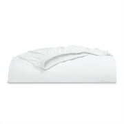 Mainstays 300 Thread Count White Cotton Blend Percale Fitted Bed Sheet, King
