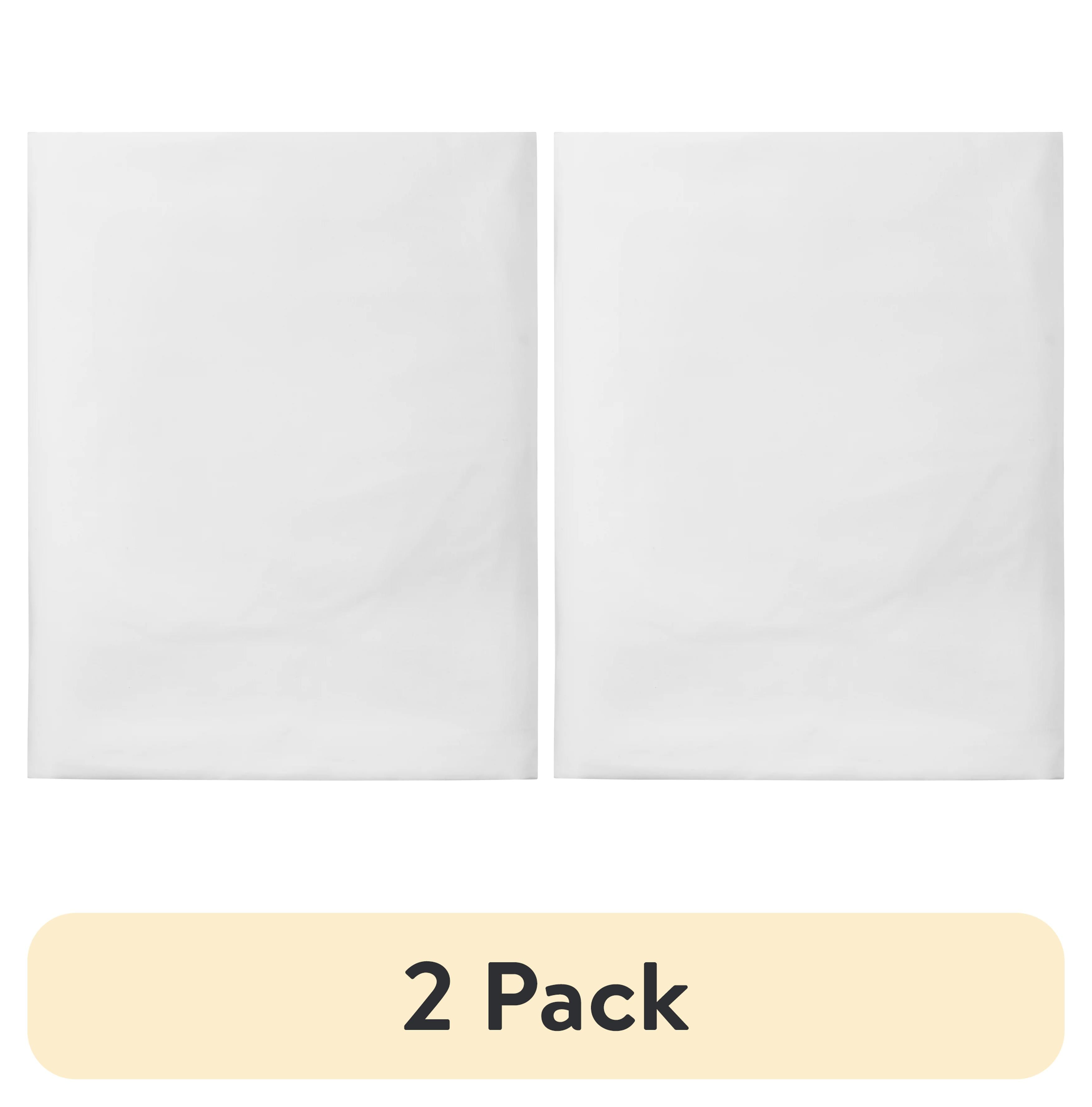 (2 pack) Mainstays 300 Thread Count Easy Care Percale Fitted Sheet, Arctic White, Twin/Twin XL
