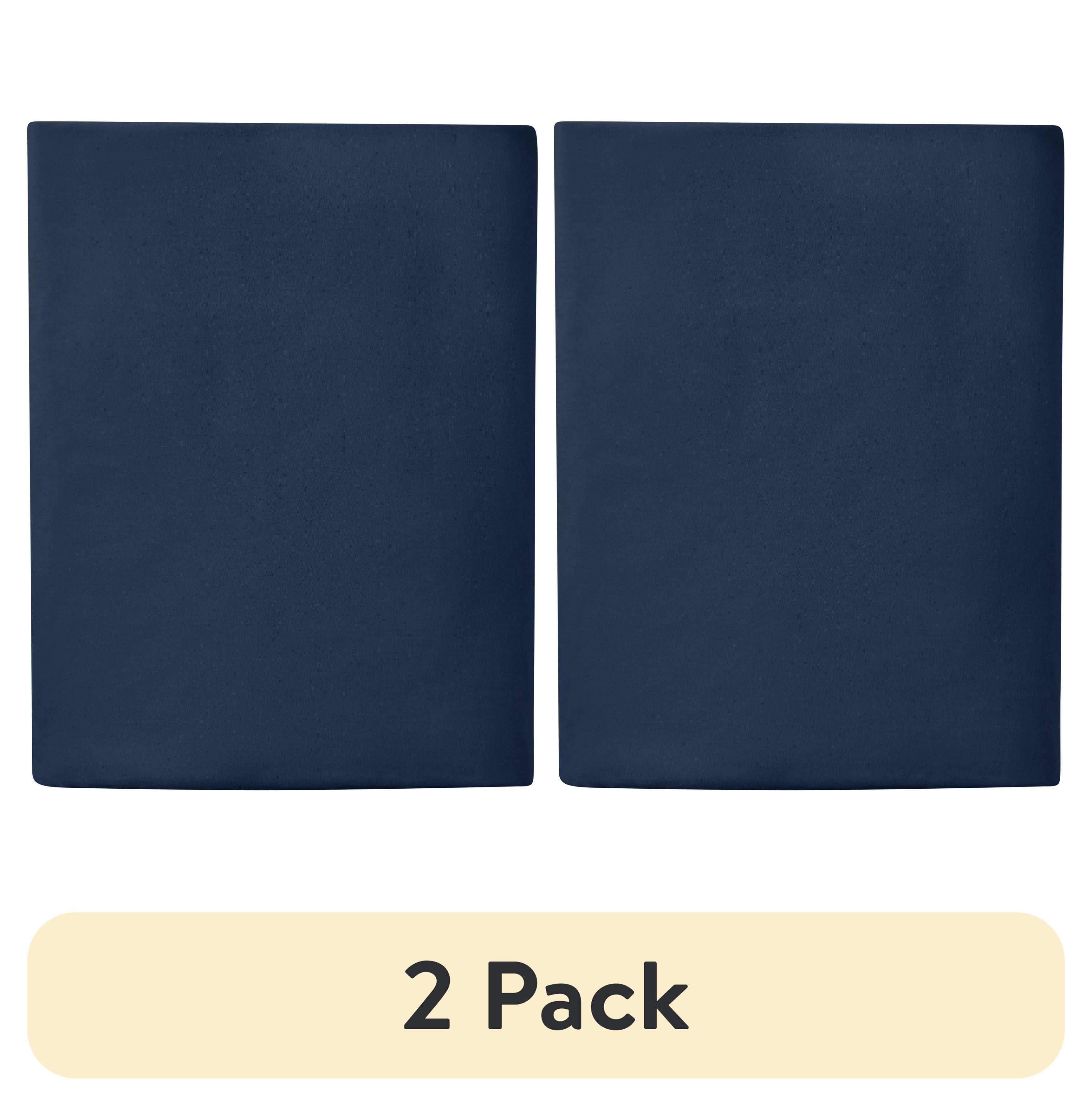 (2 pack) Mainstays 300 Thread Count Easy Care Percale Fitted Sheet, Blue Cove, Twin/Twin XL
