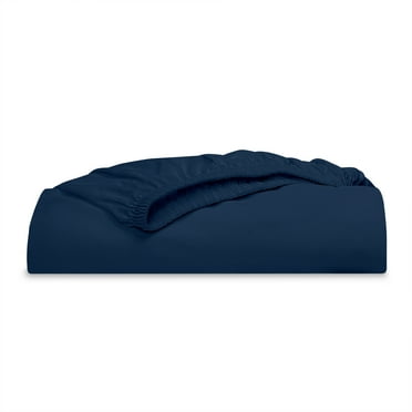 Mainstays 300 Thread Count Easy Care Percale Fitted Sheet, Blue Cove, Twin/Twin XL