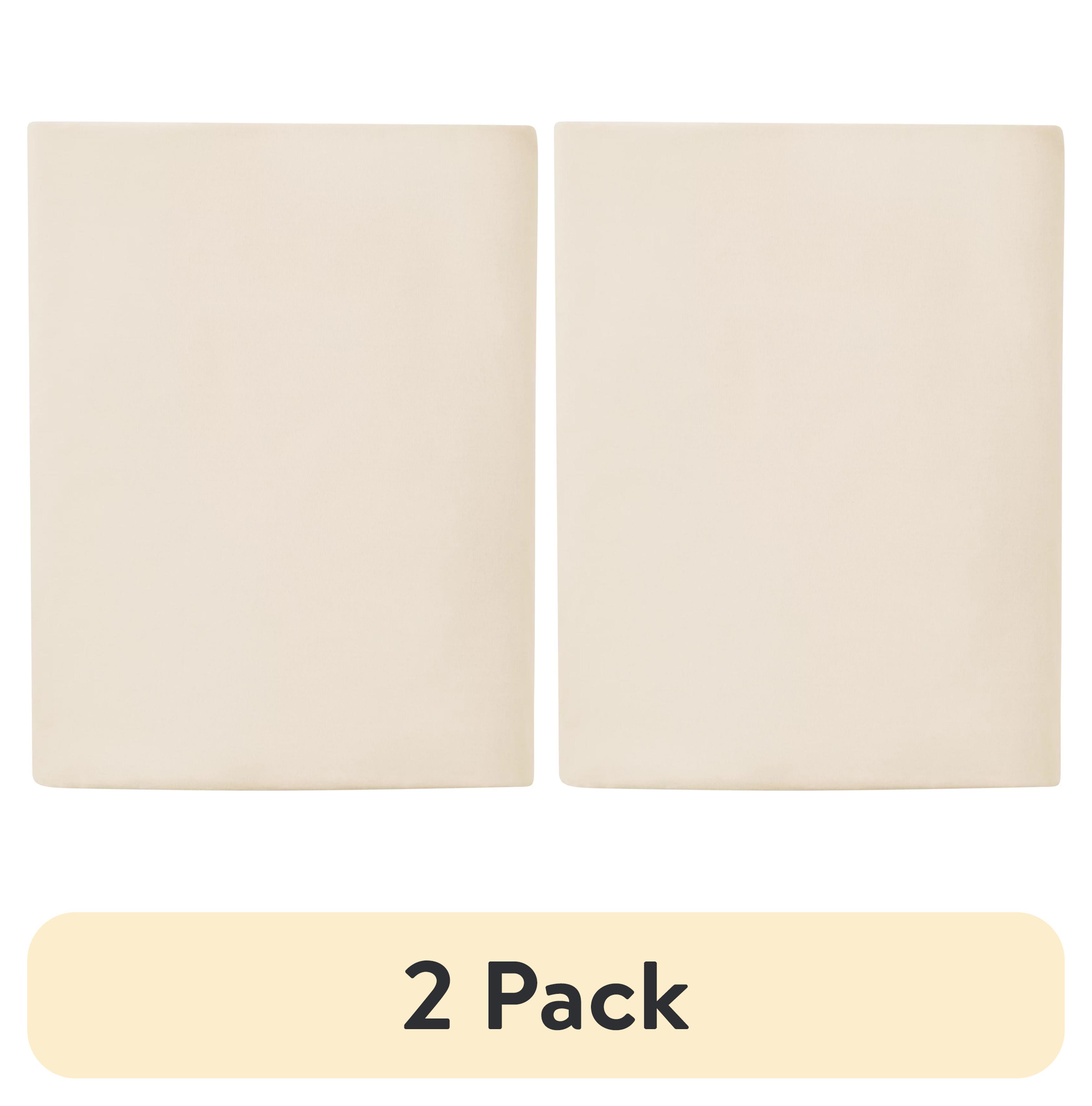 (2 pack) Mainstays 300 Thread Count Easy Care Percale Fitted Sheet, Papyrus Beige, Twin/Twin XL