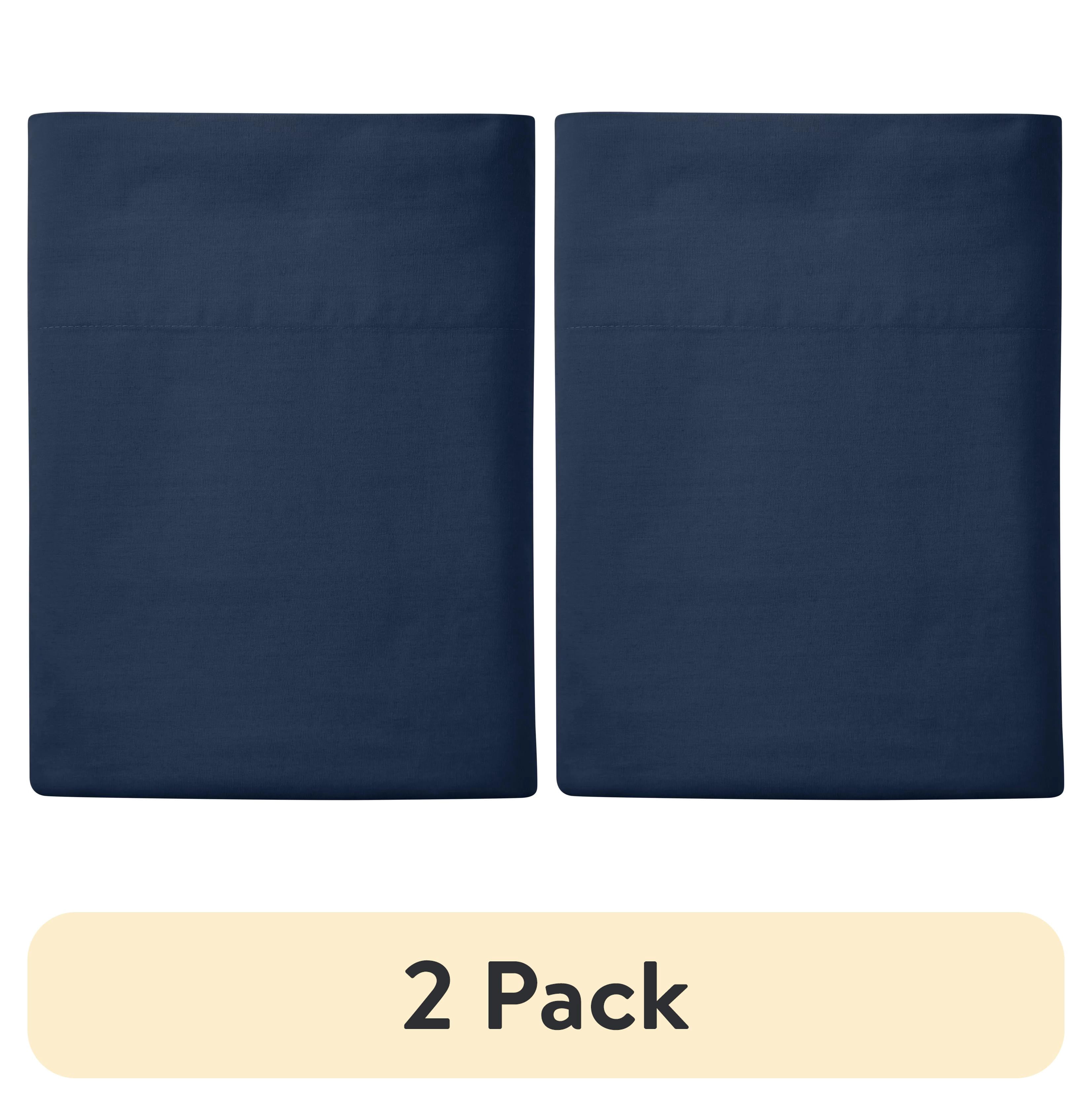 (2 pack) Mainstays 300 Thread Count Easy Care Percale Flat Sheet, Blue Cove, Twin/Twin XL