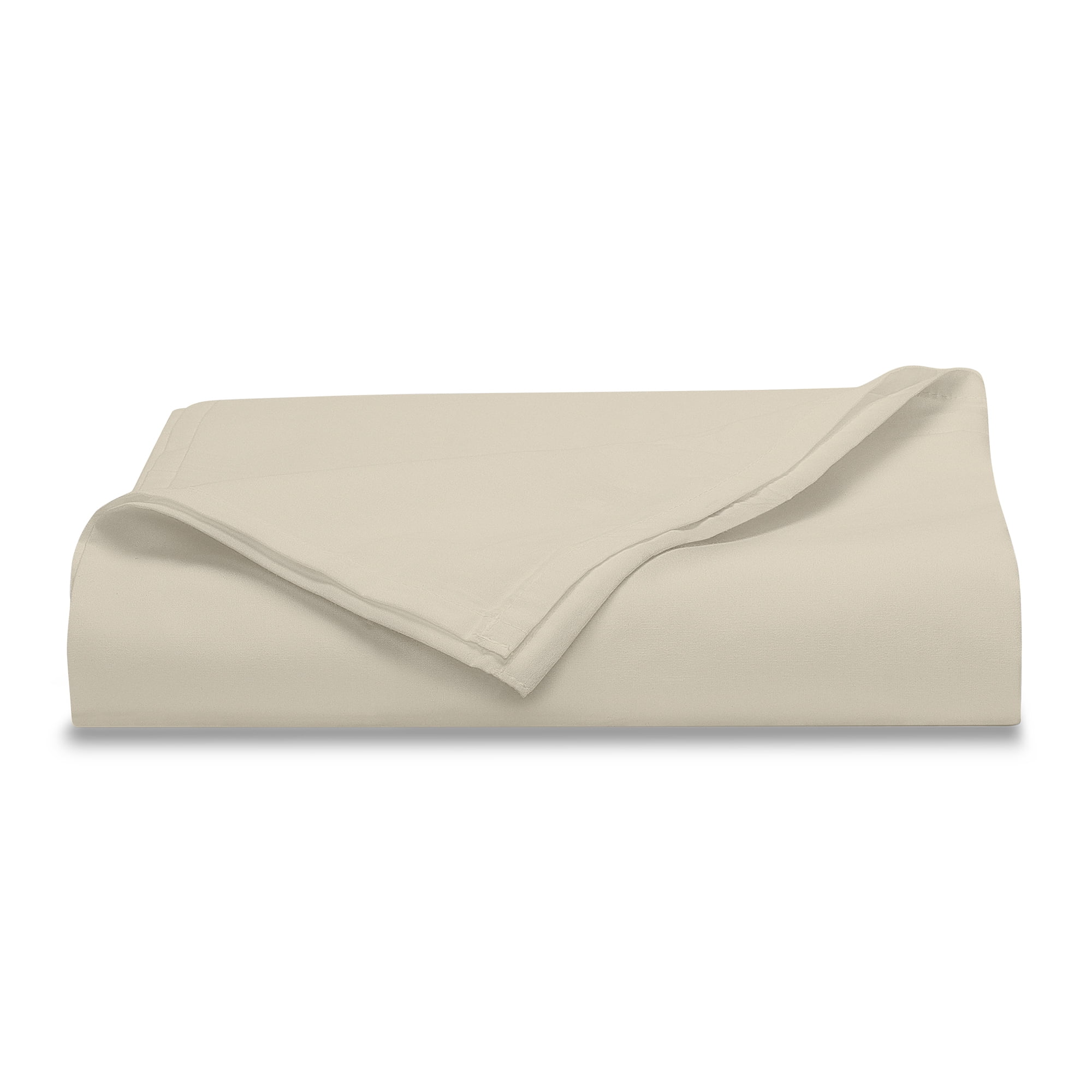 Mainstays 300 Thread Count Easy Care Percale Flat Sheet, Papyrus Beige, Queen