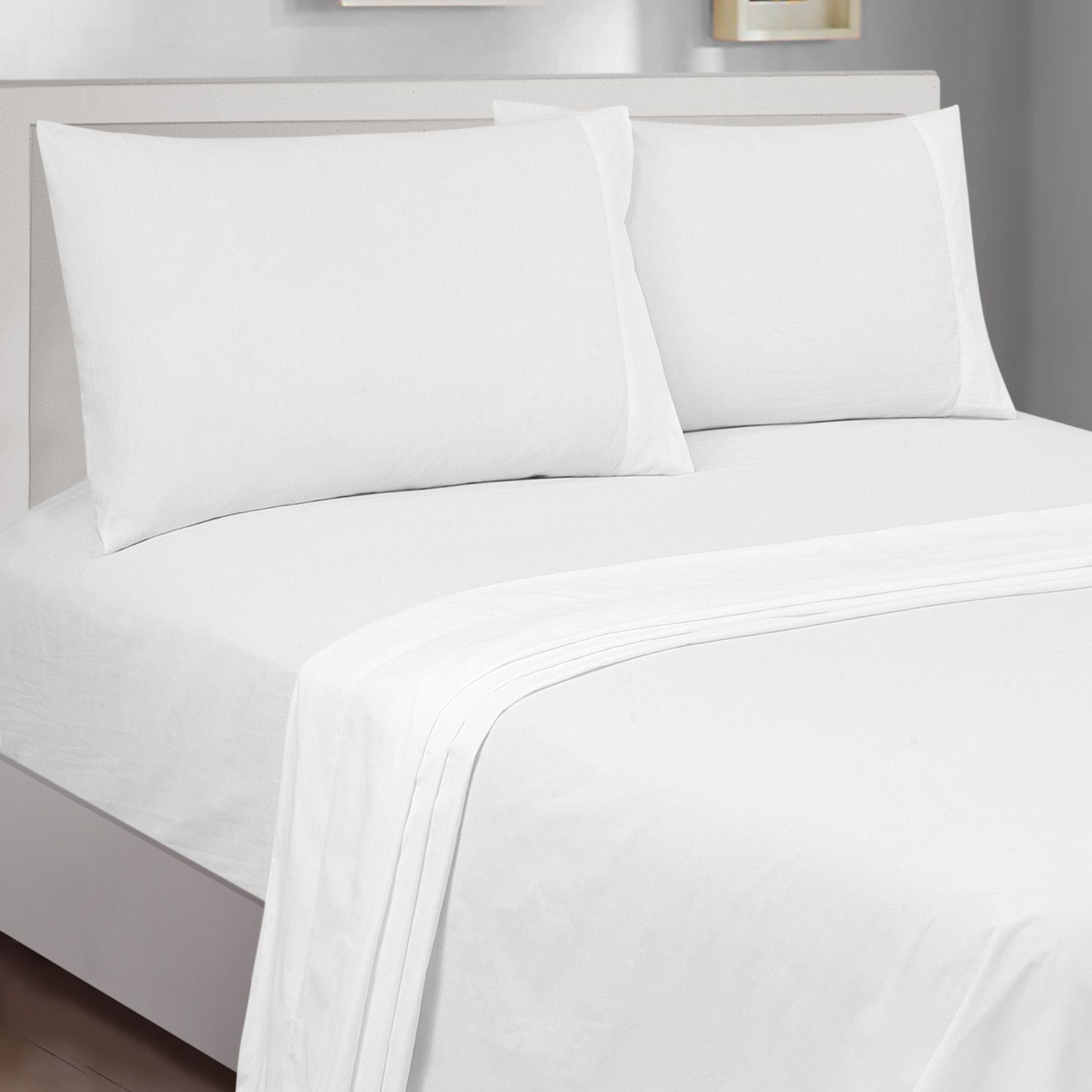 Mainstays 300 Thread Count Easy Care Percale Pillowcase Set of 2 ...