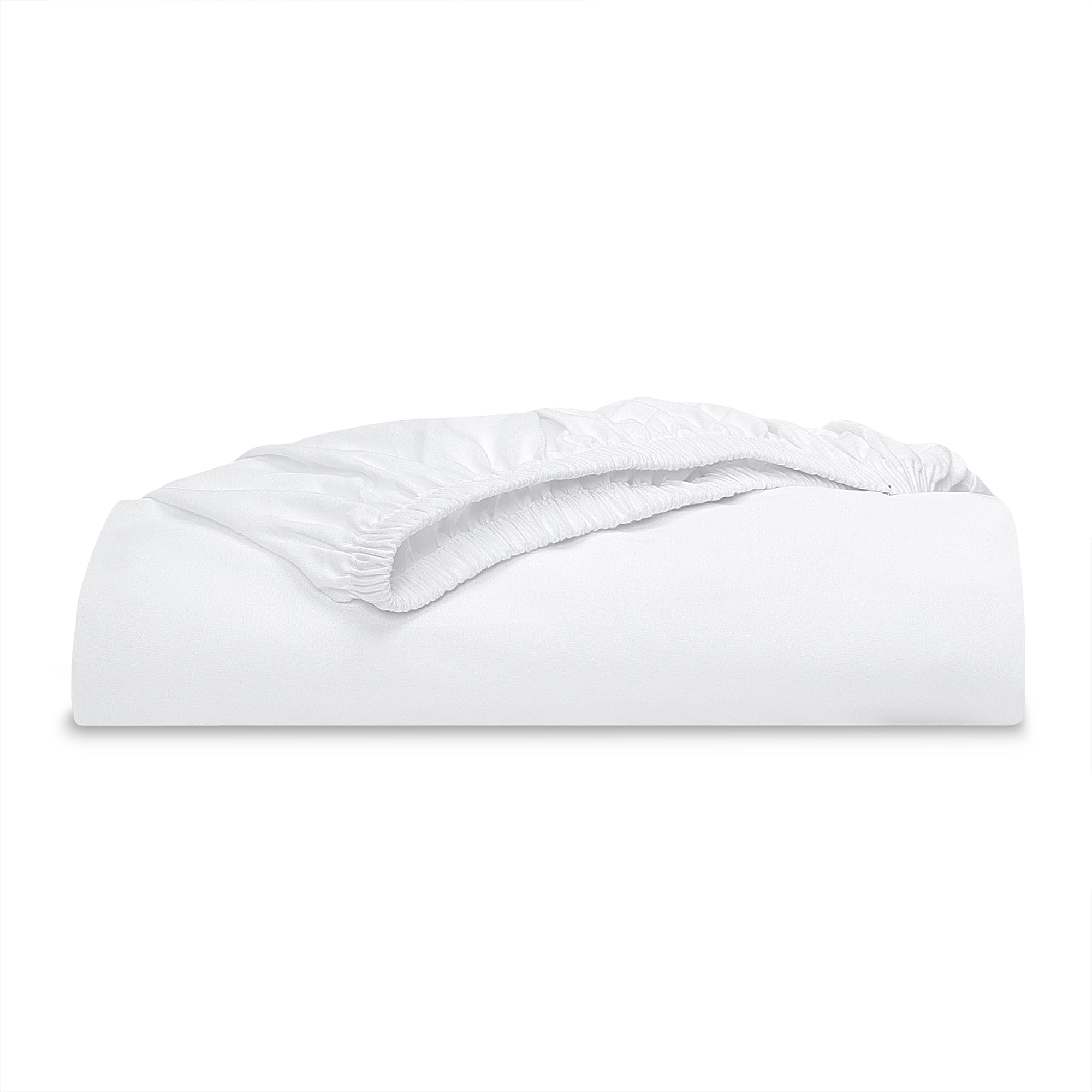 Mainstays 300 Thread Count Easy Care White Cotton Blend Percale Fitted Bed Sheet, Twin