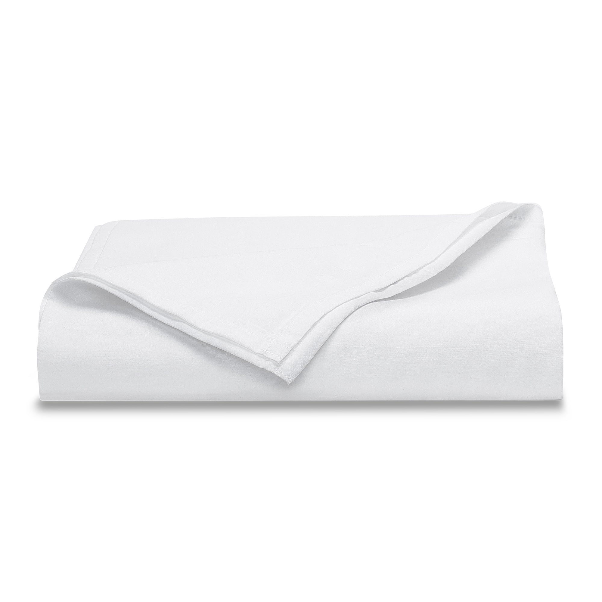 Mainstays 300 Thread Count Easy Care White Cotton Blend Percale Flat Bed Sheet, Full
