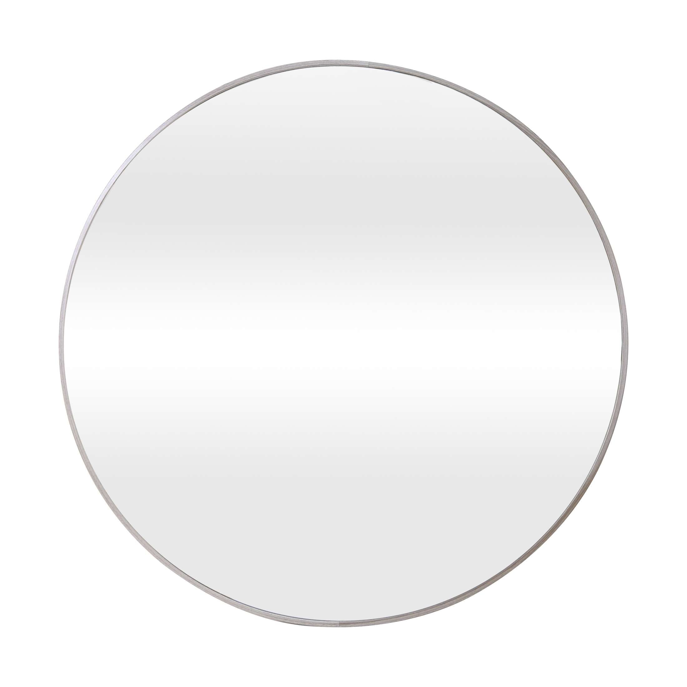Mainstays 30in Round Wall Mirror Frame, Modern Grey Wood Finish