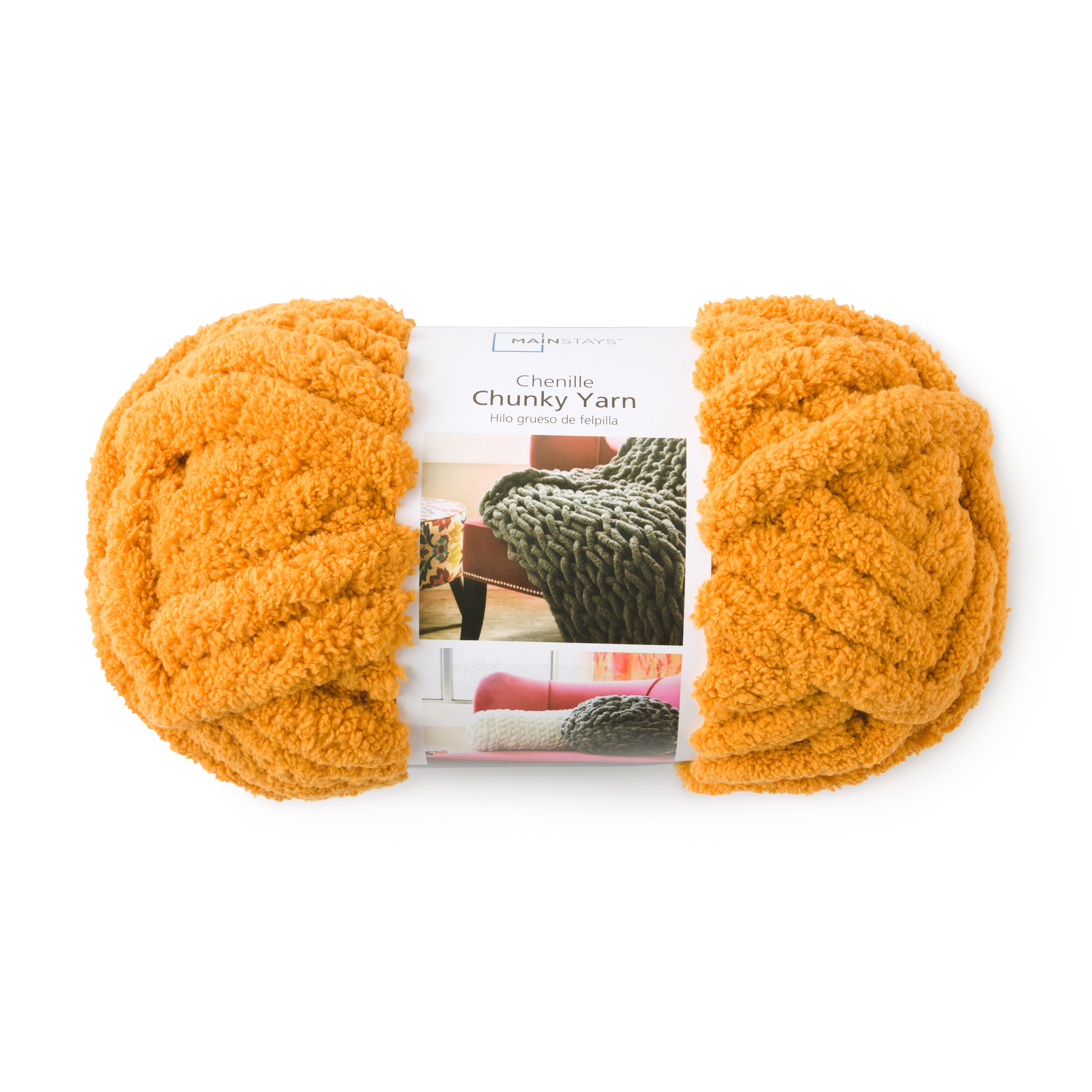 Mainstays Chunky Chenille Yarn 31.7 yd Harvest 100 Polyester Super Bulky Walmart
