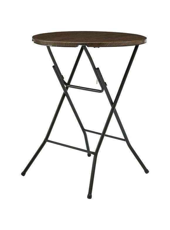 Mainstays 31" Round High-Top Folding Table, Walnut
