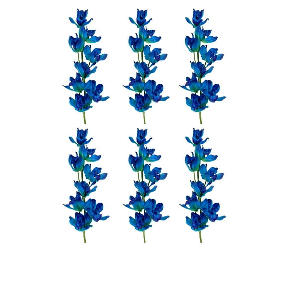 (6 pack) Mainstays 32" Artificial Blue Cymbidium Orchid Stem