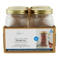 thumbnail image 1 of Mainstays 32 oz Airtight Clear Fluted Glass Wide Mouth Storage Jars (4 Count), 1 of 4