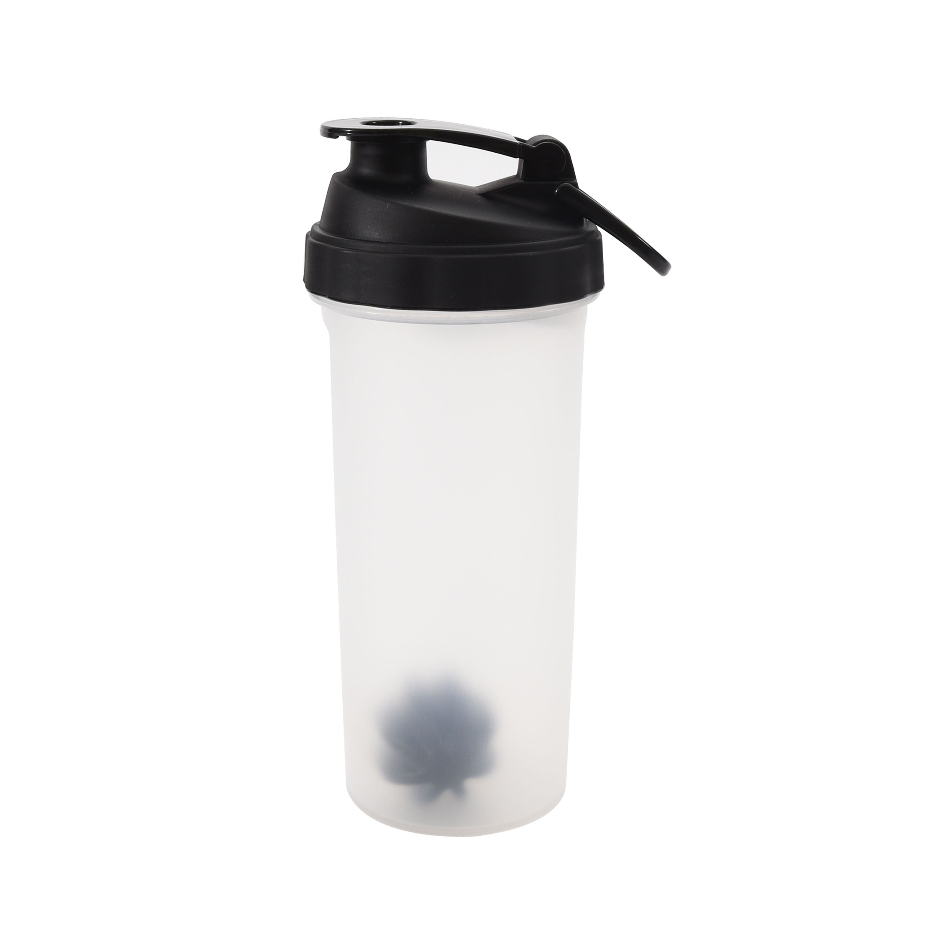 Mainstays 32 oz Clear and Black Shaker Bottle with Wide Mouth and