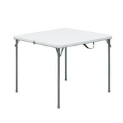 Mainstays 34" Square Resin Fold-in-Half Table, Rich Black