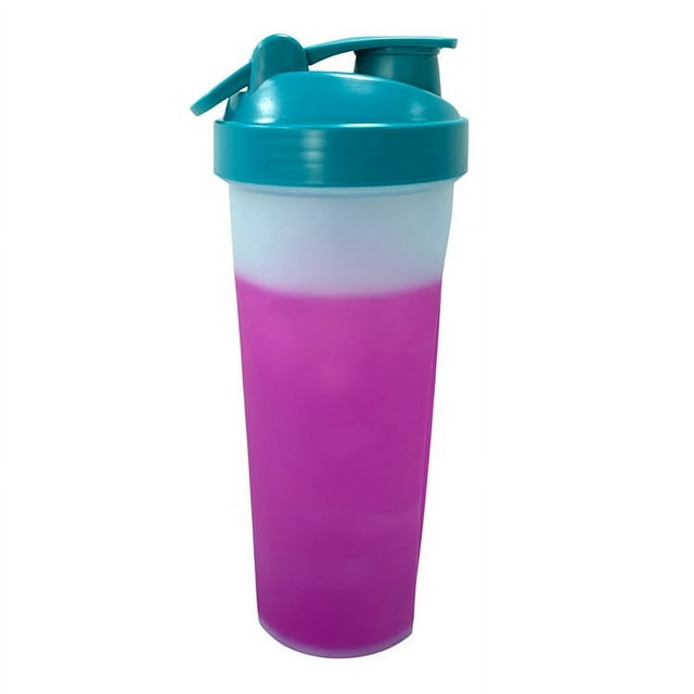 Mainstays 34 oz Blue and Purple Solid Print Shaker Bottle with Wide