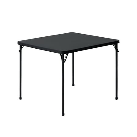 Mainstays 34inch Straight Top Folding Table, Card Table, Black