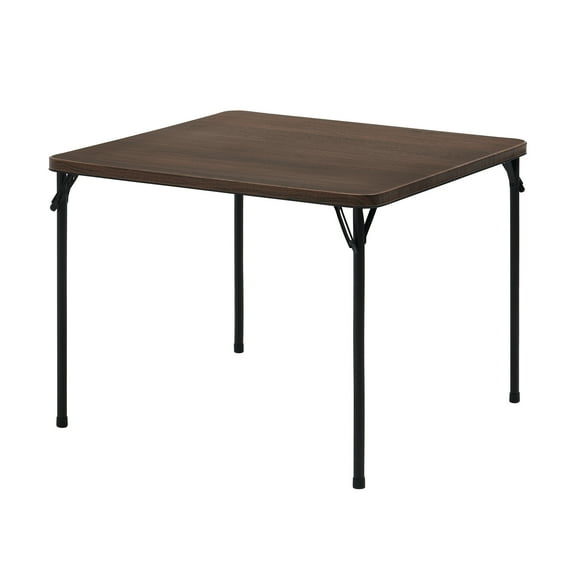 Mainstays 34inch Straight Top Folding Table, Card Table, Deep Walnut