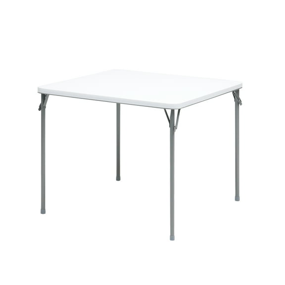 Mainstays 34inch Straight Top Folding Table, Card Table, White