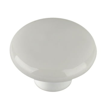 Mainstays, 34mm Diameter Cabinet Knob Plastic White with 2 screws 2 Pieces