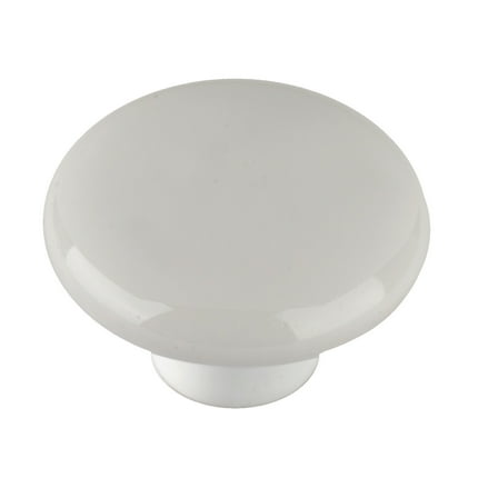 Mainstays, 34mm Diameter Cabinet Knob Ceramic White with 2 Screws 2 Pieces