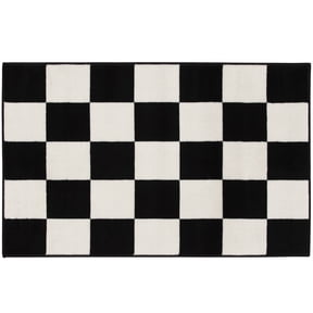 Mainstays 36 in x 56 in Black and White Check Indoor Area Rug