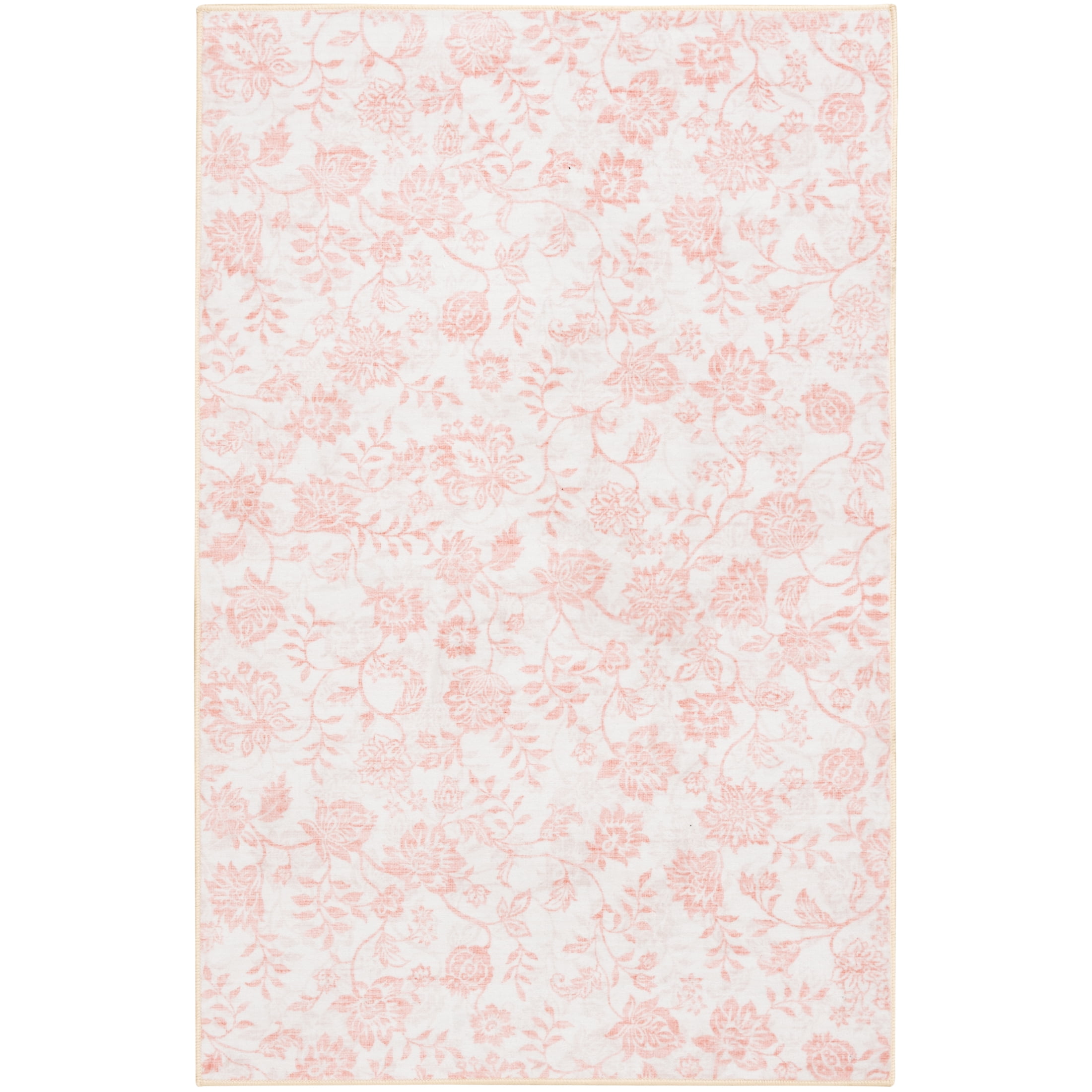 Mainstays Pink Floral Faux Fur Indoor Accent Rug, 36"x56"
