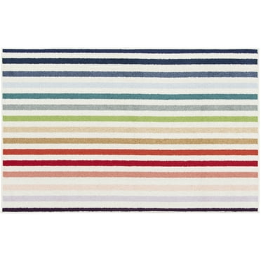 Mainstays 36"x56" Rainbow Stripe Indoor Area Rug, Young Adult