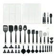 Mainstays 36 Piece Kitchen Gadget Set with Kitchen Cooking Utensils, and Drawer Organizer, Black