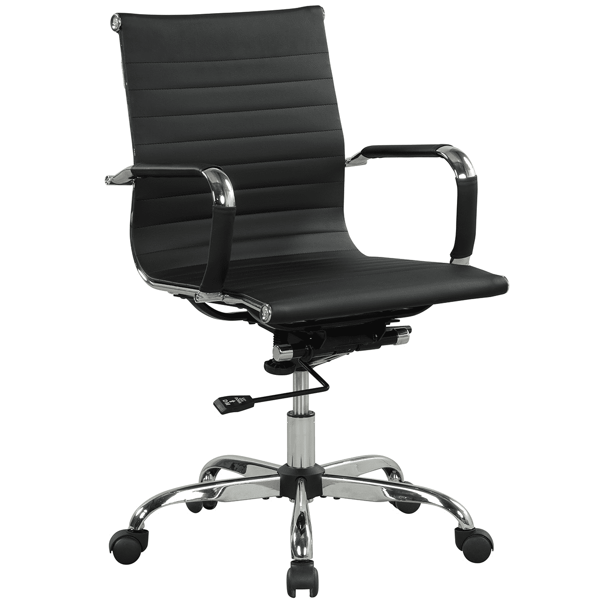 Mainstays 37.5 in Manager's Chair with Adjustable Height & Swivel, 250 lb. Black for Teens or Adults Mainstays 37.5 in Manager's Chair with Adjustable Height & Swivel, 250 lb. Black for Teens or Adults