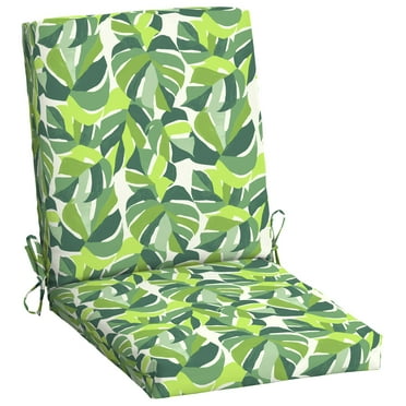 Mainstays 37" L x 19.5" W Green Monstera 1 Piece Rectangle Outdoor Chair Cushion