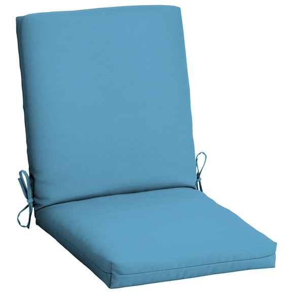 Mainstays 37" L x 19.5" W Mid Blue Solid 1 Piece Rectangle Outdoor Chair Cushion