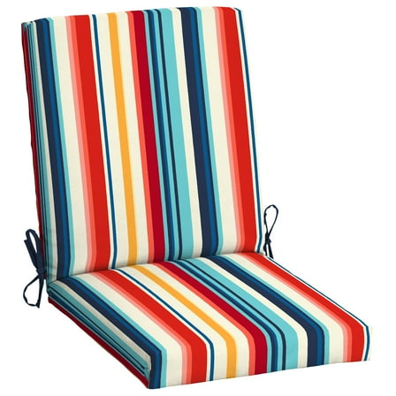 Mainstays 37" L x 19.5" W Modern Multi Stripe 1 Piece Rectangle Outdoor Chair Cushion