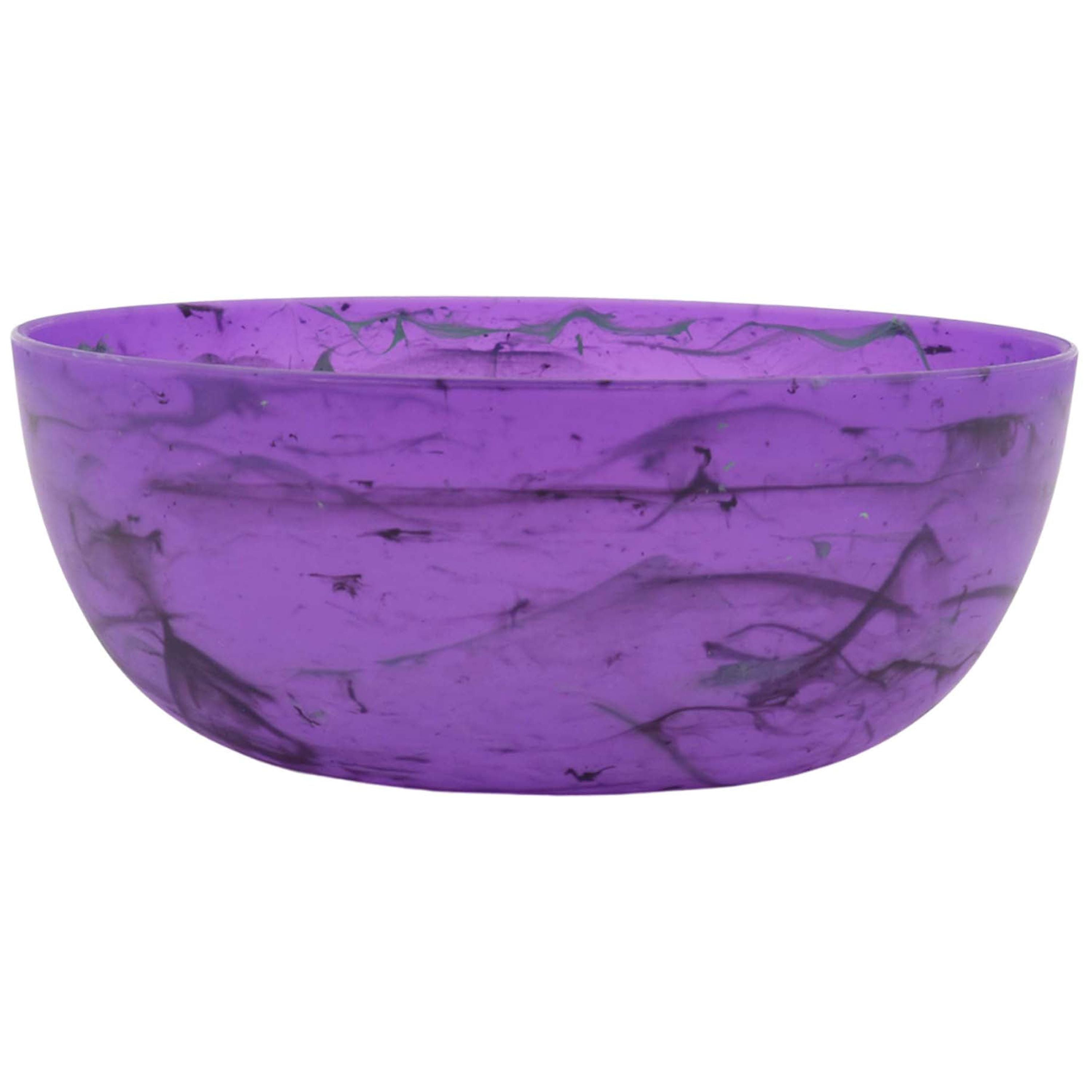 Mainstays 38Ounce Plastic Round Bowl, Purple TieDye
