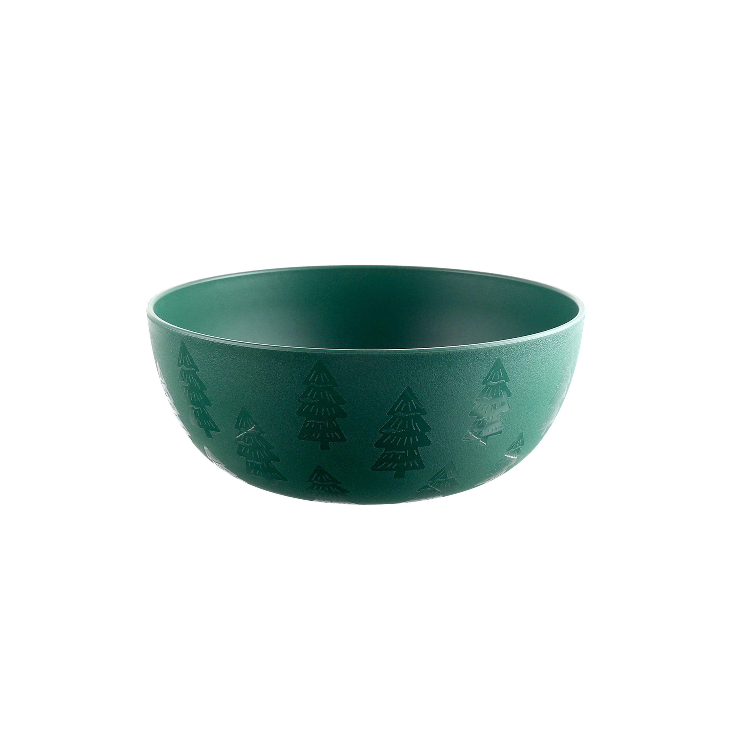 Mainstays 38 Ounce Round Plastic Etched Tree Bowl, Green