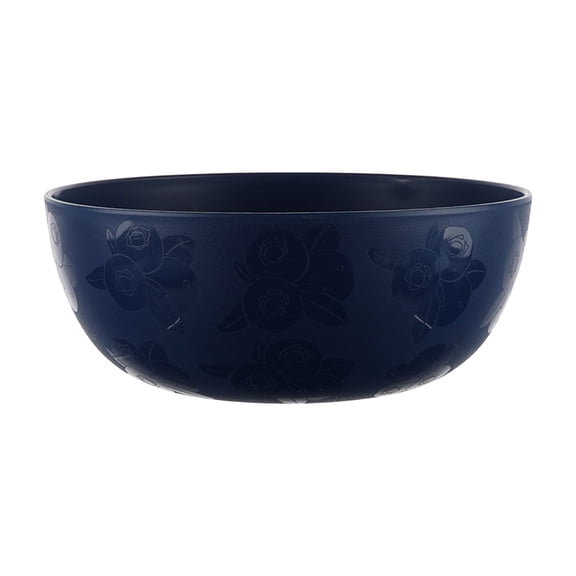 Mainstays 38 oz Round Plastic Cereal Bowl, Blueberries Etched Pattern, Navy