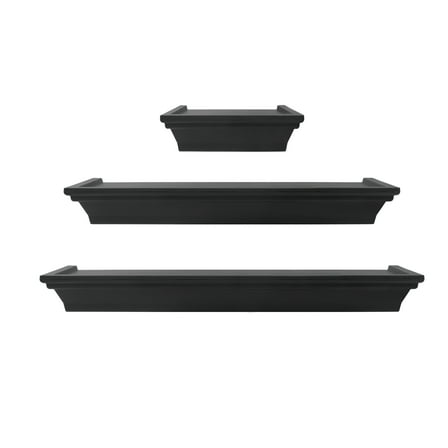 Mainstays 3PC Plastic Floating Shelves, Black