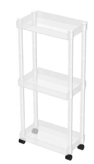 Mainstays 3-Tier Plastic Utility Cart with Wheels