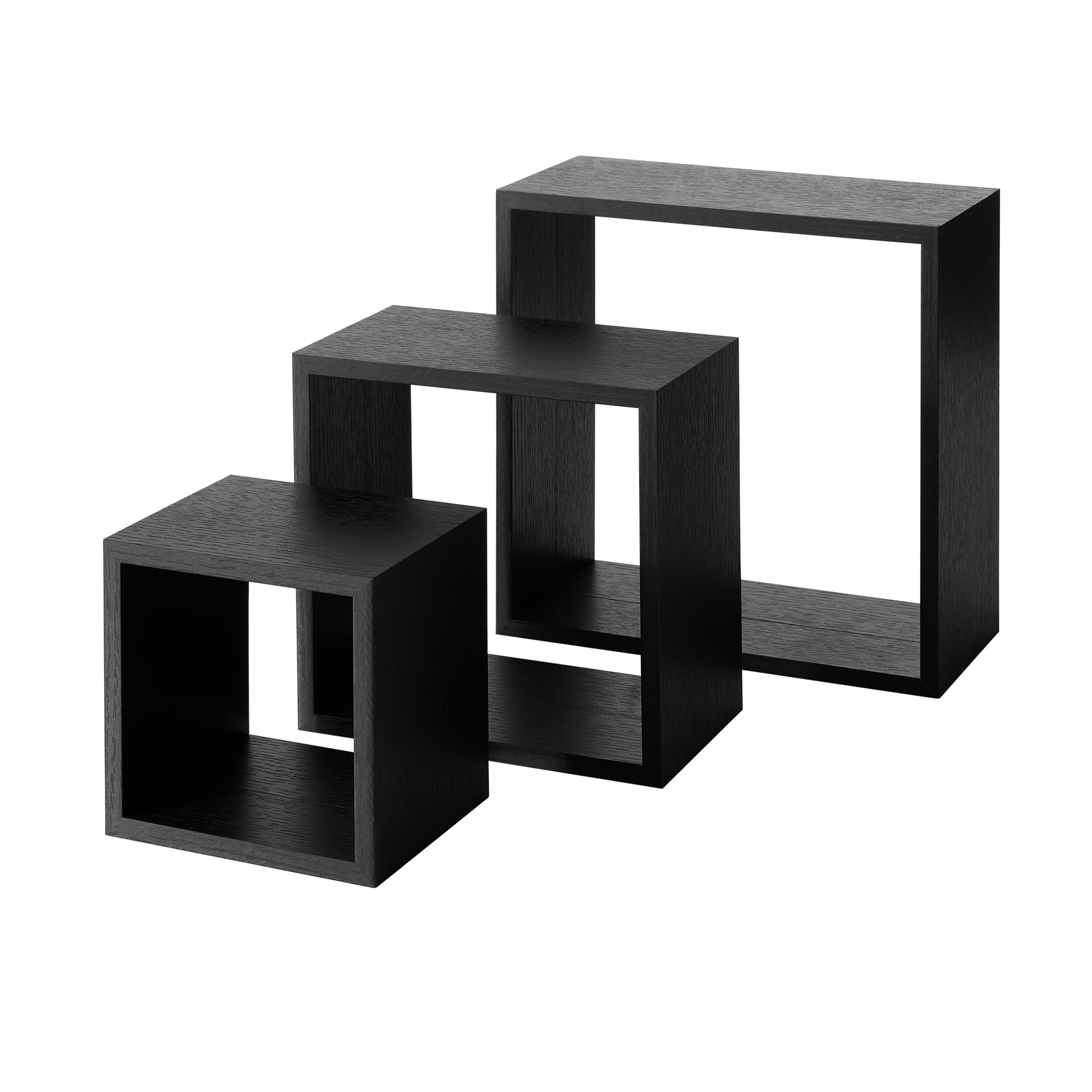 Mainstays 3pc Wood Wrapped Cube Shelves, Black