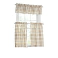 thumbnail image 1 of Mainstays 3 Pieces Printed Tier Sets Plaid Beige, Recycled Polyester, BCI Cotton, 56"W x 14"L, Indoor Curtain, Adult, 1 of 6