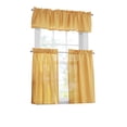 thumbnail image 1 of Mainstays 3 Pieces Waffle Weave Tier Set Golden Curry, BCI Cotton, Polyester, Recycled Poly, 56"W x 14"L, Indoor Curtain, Adult, 1 of 6
