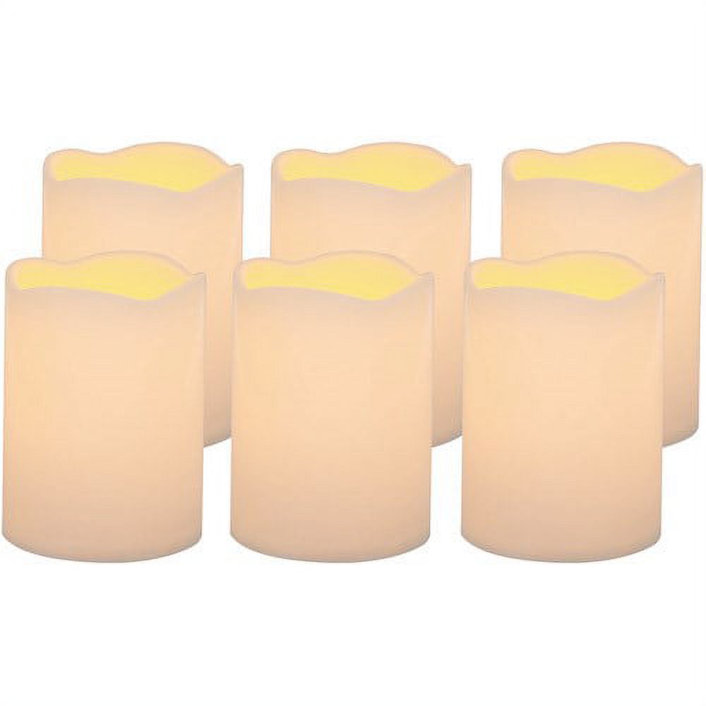 Mainstays 3x4in Flameless LED Pillar Candle, Set of 6 - image 1 of 1