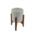 thumbnail image 1 of Mainstays 4.25"dia x 7.25"H Ceramic Pot with Stand, White Color., 1 of 5