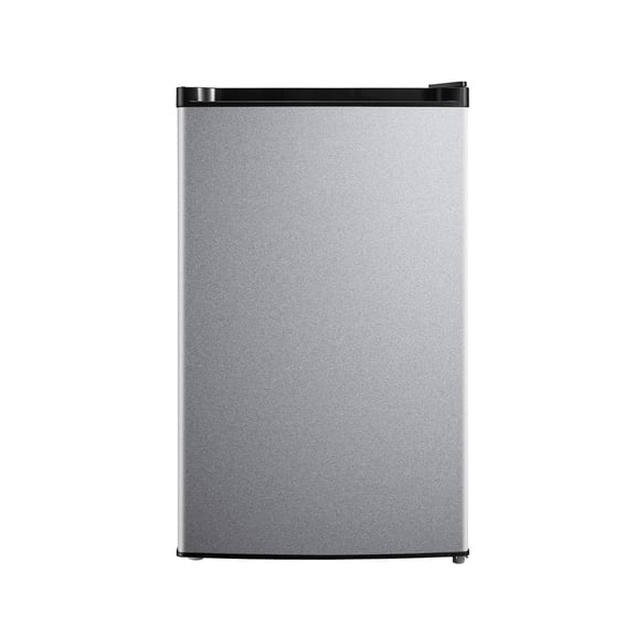 Mainstays 4.4 cu ft Compact Refrigerator, Single Door Mini Fridge, Stainless Steel Look