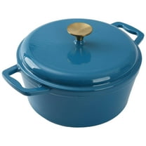 Mainstays 4.75qt Oven-Safe Cast Iron Ceramic Enamel Round Dutch Oven, Blue