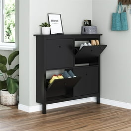 Mirrored shoe cabinet black sales