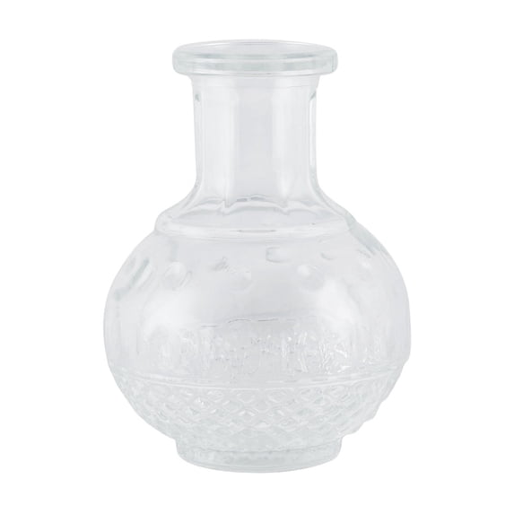 Mainstays Embossed Glass Bud Vase 4 inch Clear Rounded Indoor