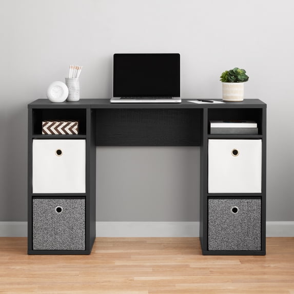 Mainstays 4-Cube Storage Desk, Black